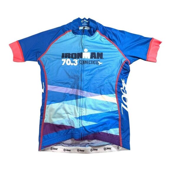 Ironman 70.3 Connecticut Zoot Cycling Jersey S Blue Triathalon Short Sleeve - Picture 1 of 5